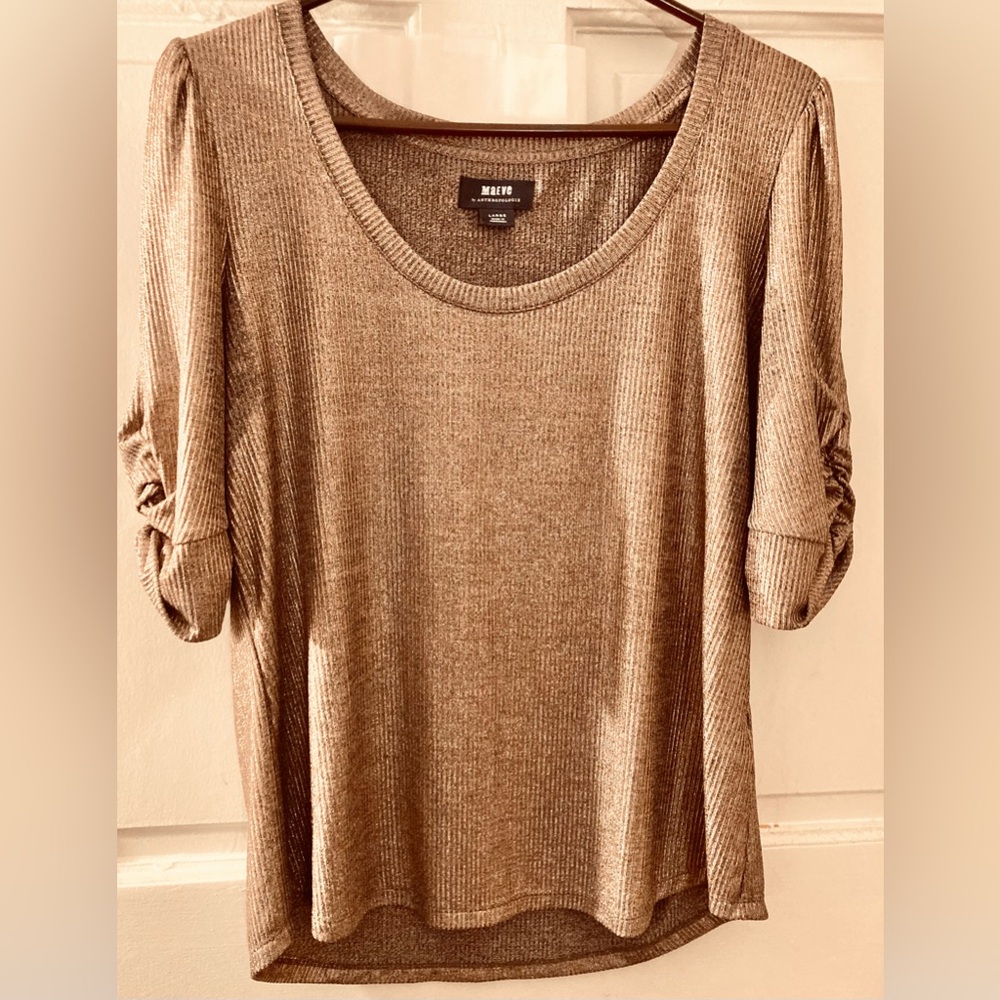 Maeve Anthropologie Metallic Cinnamon Top size Large, NWOT - zero flaws. - Picture 6 of 8